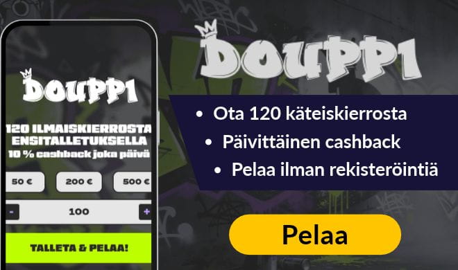 Lue Douppi Casino arvostelu ja lunasta uuden pelaajan etu.