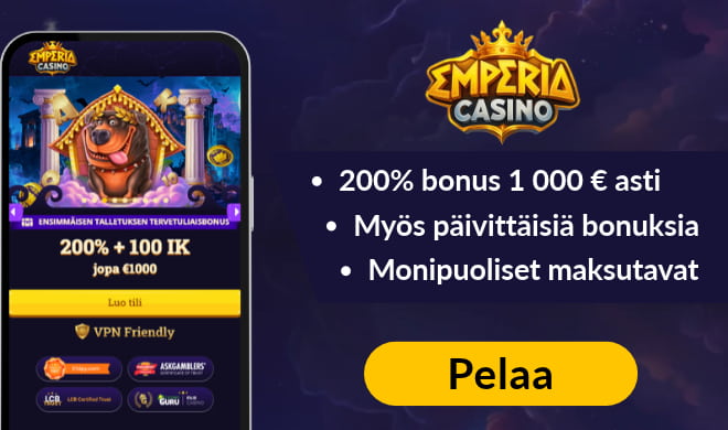 Lue Emperia Casino arvostelu ja ota tervetulobonus.