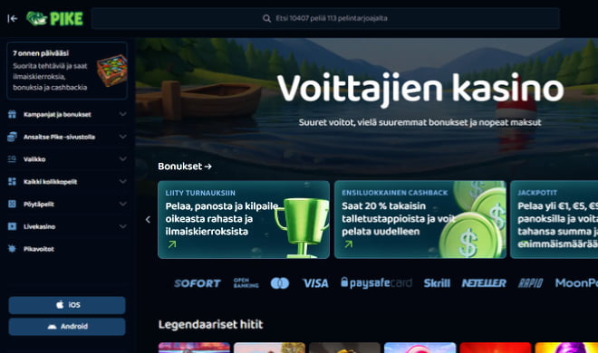 Hanki omia Pike Casino kokemuksia pikana.
