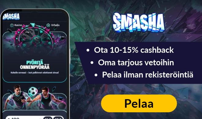 Lue Smasha Casino arvostelu ja valitse uuden pelaajan etu.